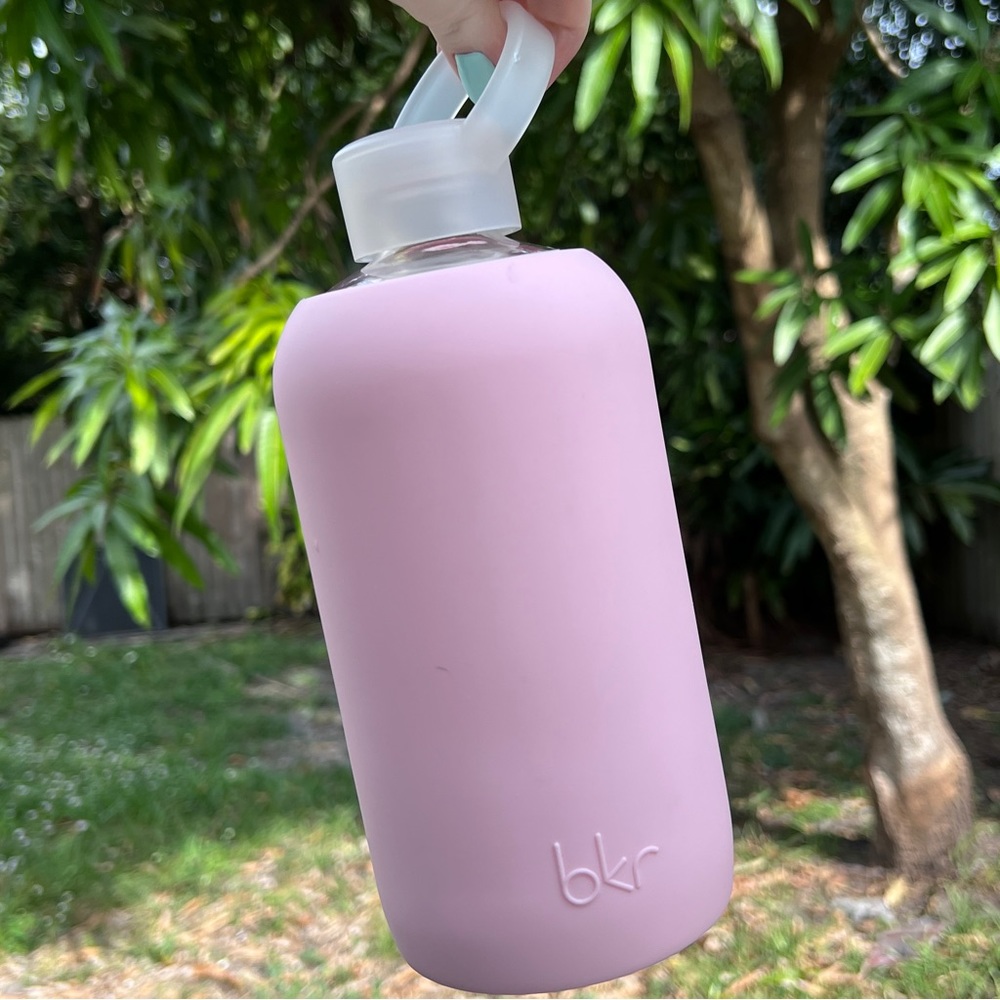 Bkr Bunny Pink Big 1 Liter Glass Water Bottle